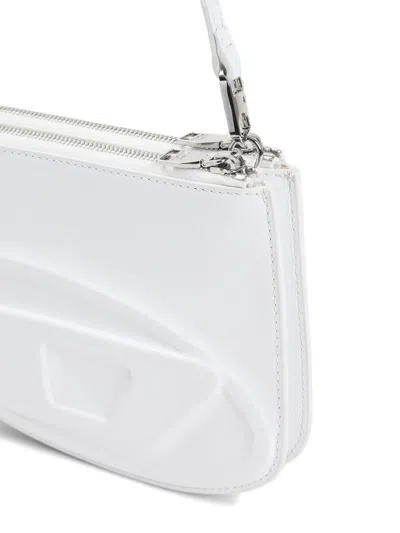 Diesel 1dr Twin Leather Shoulder Bag In White