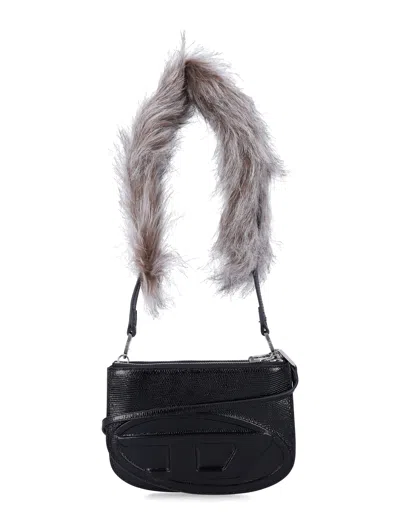 Diesel 1dr Twin Leather Shoulder Bag In Burgundy