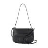 Diesel Embossed Leather Shoulder Bag With Zip Closure In Black