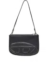 Diesel 1dr Twin Embossed-logo Shoulder Bag In Black