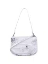 Diesel 1dr Twin Rectangular White Handbag In Animal Print