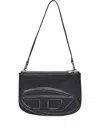 Diesel 1dr Twin Embossed-logo Shoulder Bag In Black