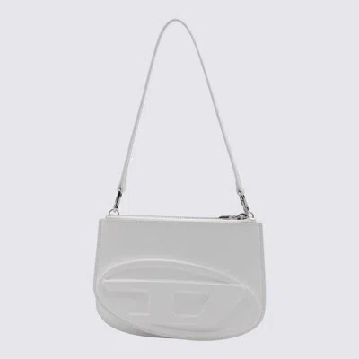 DIESEL '1DR TWIN' WHITE SHOULDER BAG WITH ADJUSTABLE AND REMOVABLE SHOULDER STRAP IN LEATHER WOMAN