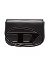 Diesel Mini Shoulder Bag In Soft Nappa Leather With Logo Detail In Black