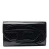 Diesel 1dr Leather Wallet On Chain In Black