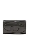 Diesel 1dr Leather Wallet-on-chain In Black
