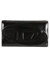 Diesel 1dr Leather Wallet On Chain In Black