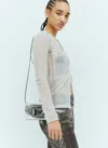 Diesel Women 1dr Wallet Strap Clutch In Silver