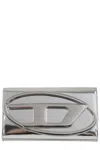 Diesel 1dr Wallet Strap With Adjustable Shoulder Strap And Oval D Plaque In Gray