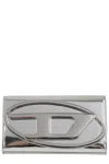 Diesel 1dr Wallet Strap With Adjustable Shoulder Strap And Oval D Plaque In Gray