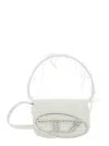 Diesel '1dr' White Shoulder Bag With Oval D Logo Plaque On The Front In White