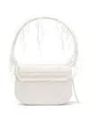 Diesel '1dr' White Shoulder Bag With Oval D Logo Plaque On The Front In Cotton And Leather Blend Woman In White