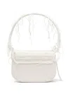 Diesel '1dr' White Shoulder Bag With Oval D Logo Plaque On The Front In Cotton And Leather Blend Woman In White