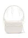 Diesel '1dr' White Shoulder Bag With Oval D Logo Plaque On The Front In Cotton And Leather Blend Woman
