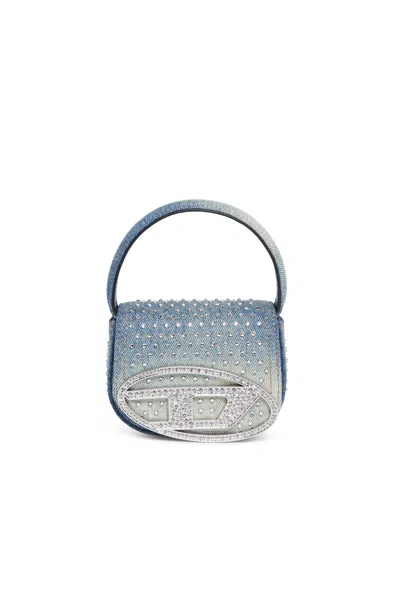 Diesel Kids' 1dr Xs Denim Bag With Rhinestones In Blue