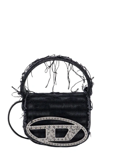 Diesel 1dr Xs Embellished Distressed Mini Tote Bag In Black