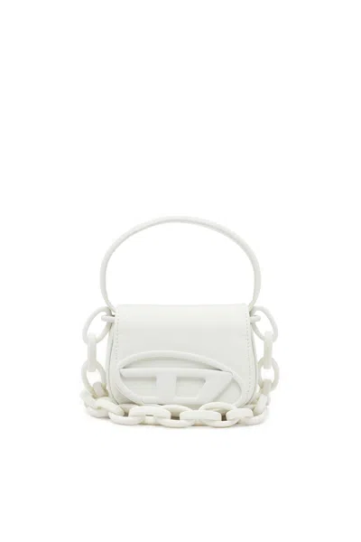 Diesel 1dr Xs-iconic Mini Bag In Matte Leather In White