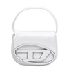 Diesel Womens White 1dr Logo-plaque Leather Shoulder Bag In White