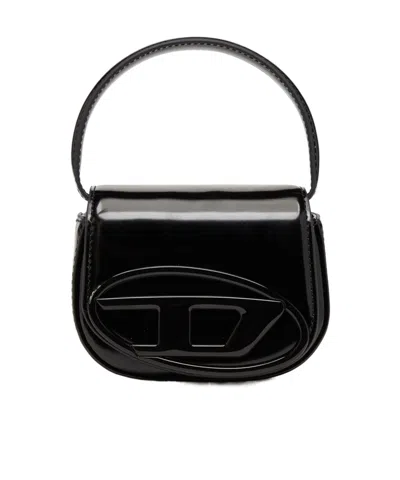 Diesel 1dr-xs-s Patent-leather Mini Bag In Black