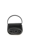 Diesel Compact Leather Shoulder Bag In Black
