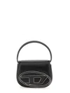 Diesel Compact Leather Shoulder Bag In Black