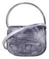 Diesel Glitter Fabric Top Handle Bag In Blue