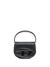 Diesel Compact Leather Shoulder Bag In Black