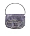 Diesel Glitter Fabric Top Handle Bag In Gray
