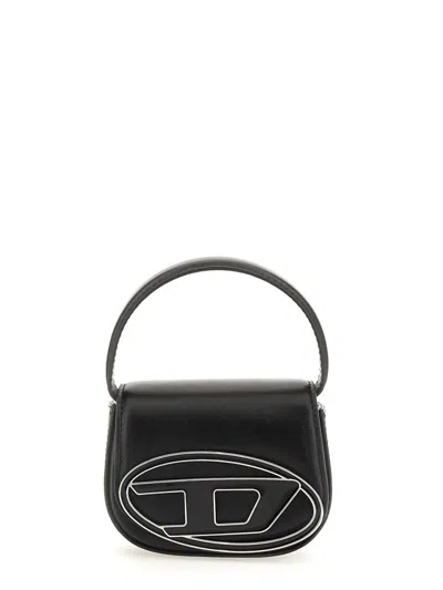 Diesel 1dr Xs-iconic Mini Bag With D Logo Plaque In Black