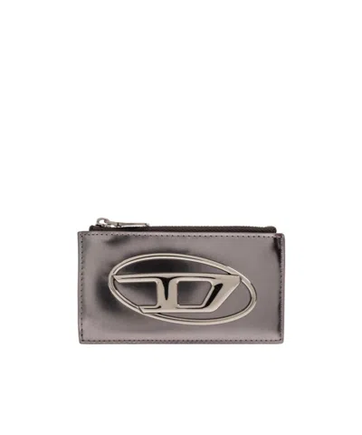 Diesel 1dr Zipped Card Holder In Gray
