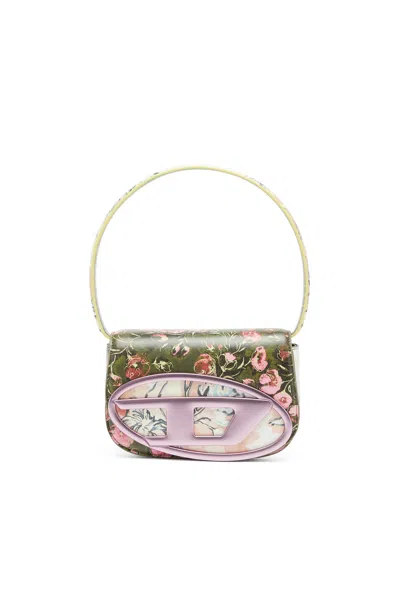 Diesel 1dr-iconic Shoulder Bag With Floral Print In Multi