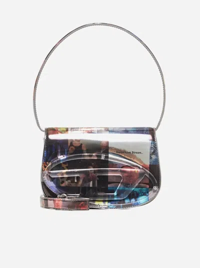 Diesel 1drt-ilon Print Patent Faux Leather Bag In Multicolor