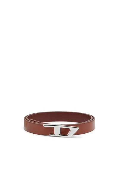 Diesel 2 Cm Ceinture En Cuir Avec Boucle Logo 3d In Brown