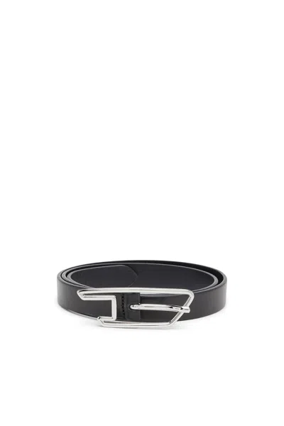 Diesel 2 Cm Ceinture En Cuir Pull-up In Black