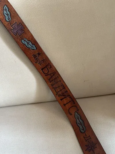 Pre-owned Diesel 2000s  Western Chic Brown Leather Belt