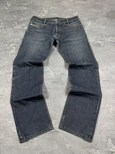 Pre-owned Diesel 2000s Y2k  Bootcut Flared Jeans Size 33 Faded Retro In Blue
