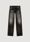 Diesel Gray Relaxed 2001 D-macro Jeans In Black