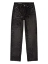 Diesel Relaxed Fit Wide Leg Trousers With Pockets In Black