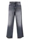 Diesel 2001 D-macro Wide-leg Grey Jeans In Blue