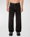 Diesel 1980 D-eeper Trousers Belt Loops In Black Denim