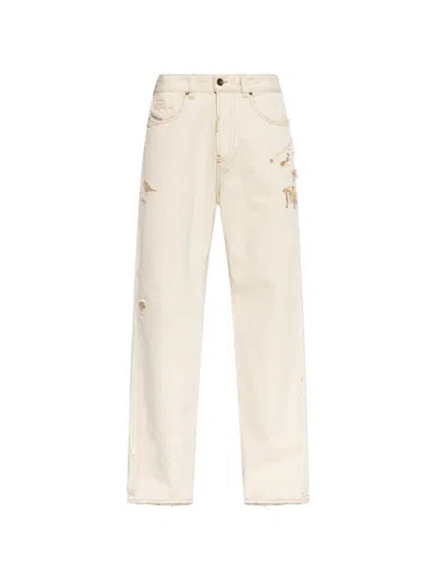 Diesel 2001 D-macro Distressed Jeans In Neutral
