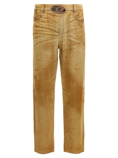 Diesel Faded Effect Straight Leg Jeans In Brown