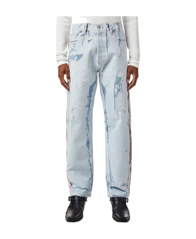 Diesel 2010 Distressed Straight-leg Jeans In Blue