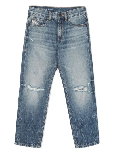 Diesel Kids' 2010-j Distressed-finish Jeans In Blue