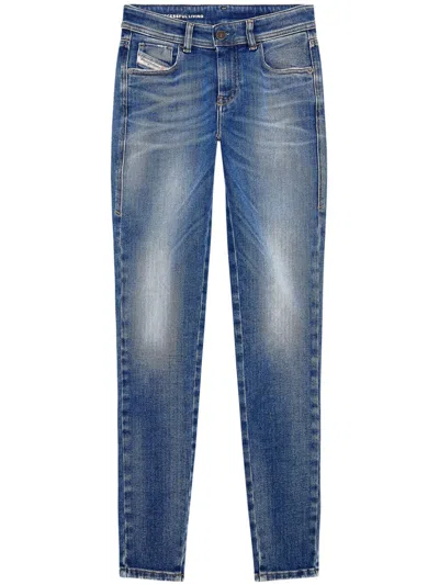 Diesel Slandy High-waisted Skinny Jeans In Blue