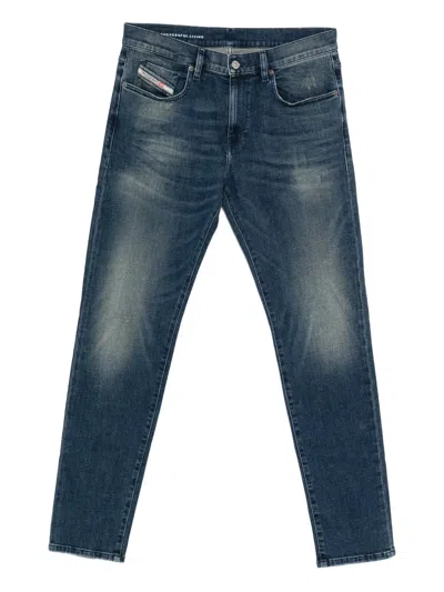 Diesel 2019 Straight Trousers Belt Loops Five Pockets In Blue