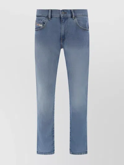 Diesel 2019 D-strukt Cotton Jeans With Faded Wash In Blue