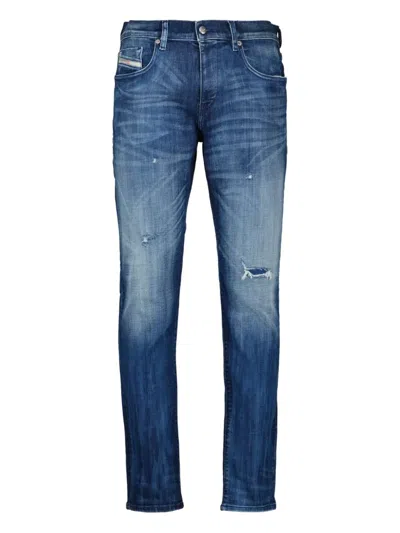 Diesel 2019 D-strukt Distressed-details Jeans In Blue