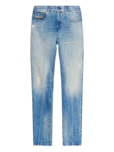 Diesel 2019 D-strukt Distressed-effect Jeans In Animal Print