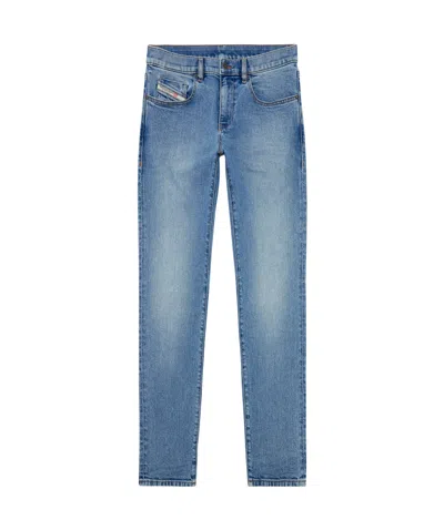 Diesel 2019 D-strukt Logo-patch Skinny Jeans In Blue